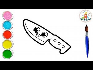 How to Drawing and Coloring Knife 🔪 || Kitchen knife|| Learning Video || Drawing for Kids