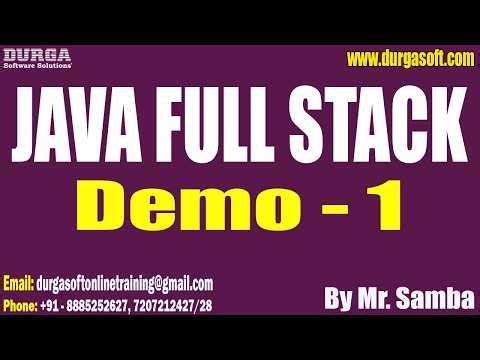 JAVA FULL STACK tutorials || Demo - 1 || by Mr. Samba On 8-04-2026 @10PM (IST)