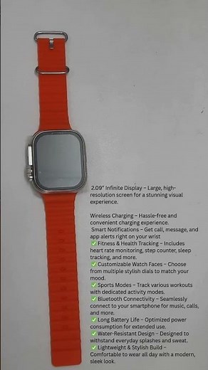 T900 Ultra Smartwatch – 2.09” Infinite Display, Wireless Charging, Fitness & Smart Features