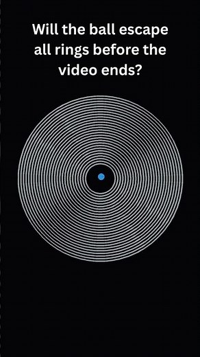 Ball vs Rings 😨 | Will It Escape Before Time Runs Out? #physics #satisfying #simulation #space