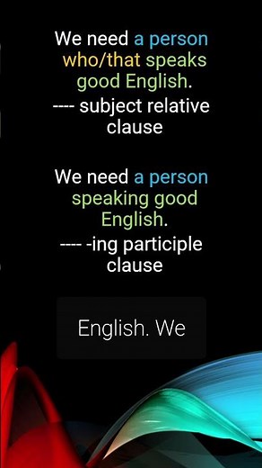 Relative Clause -- Reduced Form #learnenglish #learngrammar #bbenglish