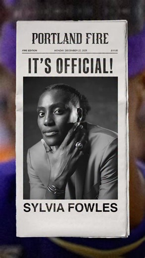 Portland Fire on Instagram: "It’s Official. Sylvia. 🏆 2× WNBA Champion 🏆 2× Finals MVP 🏆 League MVP 🏆 4× Defensive Player of the Year 🏆 Olympic Gold Medalist 4× Fowles. A new Chapter. Welcome to Portland🔥."