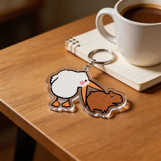 Pelican Capybara Keychain, Animal Friends, Kawaii Cartoon, Perfect Gift, Keychain Ornament Magnet - Etsy