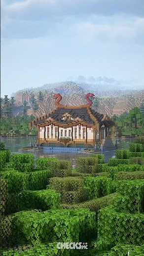 Minecraft water dragon temple build! #minecraft #minecraftshorts #minecraftbuilding #minecraftjava