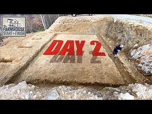 How to set grade pegs for a level footing: Building The Farmhouse | Day 2