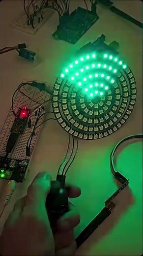 Arduino Nano controlled Joystick 🕹️ LED Radar control. #arduino #led #mechatronics
