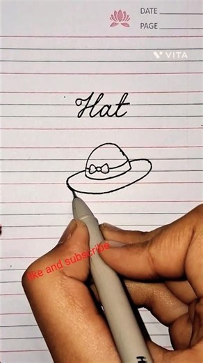 “How to Draw a Hat | Cursive Handwriting Practice” #handwriting #drawing #art #hat #shorts