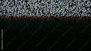 4K Old technology. Vintage television background. Analog Static Noise texture. Monochrome, offset flickering noise. Screen damage TV effects and artefacts. Bad interference