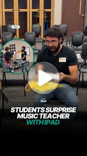A beloved music teacher who was saving for an iPad to organize his sheet music got a beautiful surprise when his students presented him with one out of the blue. Marques Higgins had been saving to purchase an iPad to organize his music. Little did he know, his students had taken their teacher's goal onboard and decided to secretly purchase him the device he desperately wanted. #surprise #viral #fyp | Daily Mail Entertainment