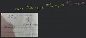 CH3​OH⟶⟶HCN​ MethanolCH3​=CNH2​O∫↓H ​(conversion). CH3​COOH e... | Filo