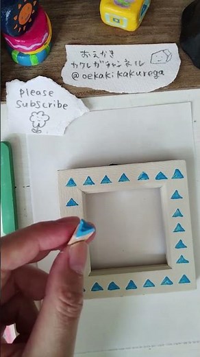 フレームに模様付けた #消しゴムハンコ #pictureframe #shorts