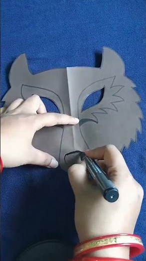 handmade paper wolf 🐺 mask #shortsvideo