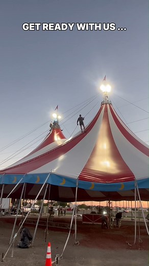 2.2K views · 980 reactions | The tent crew is cleaning the Big Top and getting everything ready for our guests. Fresh floors, bright stripes, and showtime ahead. Who is joining us this week. ✨ #circus #venardoscircus #liveyourcircusdream #familyfun #circusmagic | The Venardos Circus | Facebook