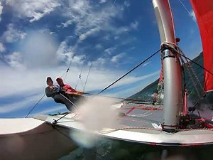 Hobie 18 490 upwind downwind F18 capsize