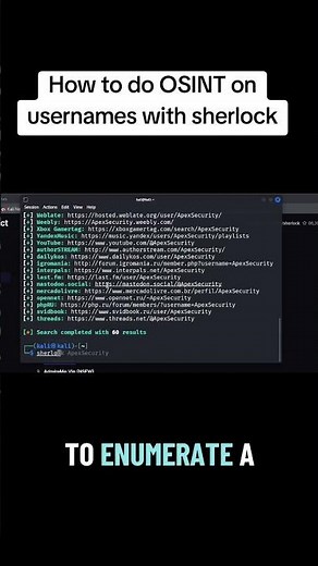 How to do OSINT with sherlock #cybersecurity