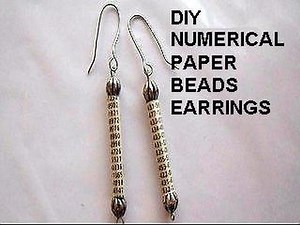 DIY NUMERICAL PAPER BEADS EARRINGS, paper jewelry, jewelry making