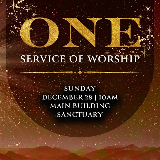 As our calendar year draws to a close, Huntsville First will come together as ONE for a treasured time of worship at 10AM THIS SUNDAY, December 28 in the main building Sanctuary. What a delight for us all to worship together! huntsvillefirst.org/events | Huntsville First UMC
