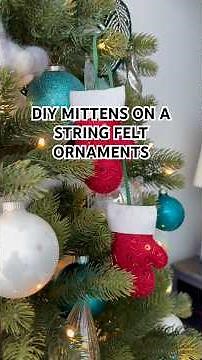 DIY Mittens on a String Felt Ornament DIY Felt Mitten Ornament Pattern #feltornaments #diyornaments