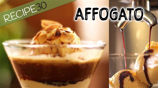 Affogato gelato and coffee Italian dessert