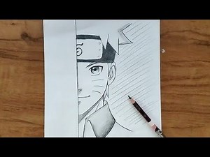How to Draw Naruto Half Face step-by-step tutorial for beginners ✏️|how to draw Naruto Uzumaki