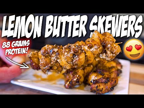 LEMON PEPPER BUTTER CHICKEN SKEWERS | Healthy Zero Carb Recipe!