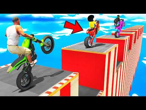 SHINCHAN AND FRANKLIN TRIED THE IMPOSSIBLE ZIGZAG GAP BLOCK TRACK PARKOUR CHALLENGE GTA 5