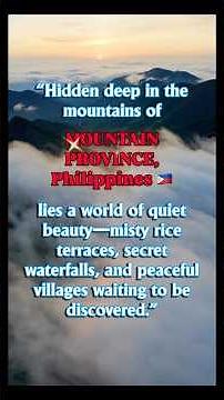 🇵🇭 MOUNTAIN PROVINCE,Philippines- must-see hidden gems + beautiful spots should add to your list.