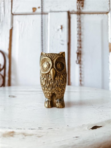 Vintage Brass Owl - Etsy