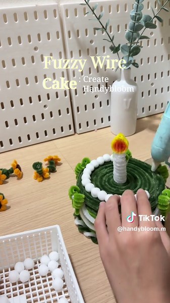 Fuzzy Wire Cake Tutorial🎂✨ #fuzzywire #craft #handmade #cake