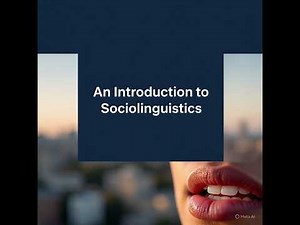 Introduction to Sociolinguistics