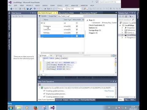 Создание локальной базы данных. Visual Studio. LocalDB. C#