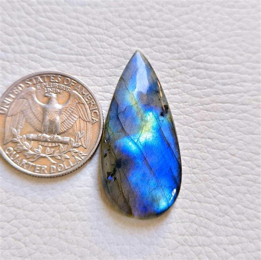Natural Blue Green Flash Labradorite Cabochon Long Pear Shape, Untreated Flashy Labradorite Loose Gemstone for Jewelry Making. - Etsy