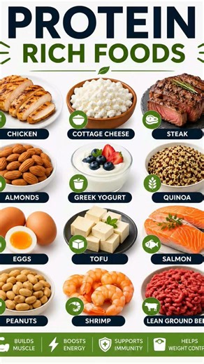 12 High-Protein Foods You Should Eat Every Week 💪🥩 #healthylifestyle #healthyeating