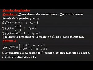 Exercice de dérivation complet : Calcul du nombre dérivée, tangente et demi-tangente(Maths Terminal)