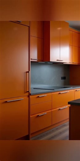 kitchen design😍😳#homedecor#youtubeshorts#orange#kitchen#viral#popular#trending#shorts#house#motivate