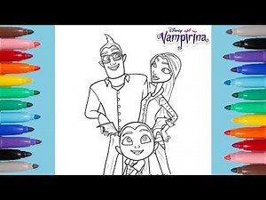 Vampirina with Mom & Dad Coloring Page | Vampirina Family Fun Coloring 🌟