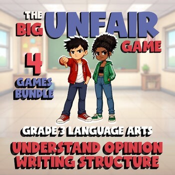 4 BIG UNFAIR ELA Games - Understand Opinion Writing Structure - Grade 3