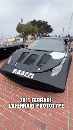 The LaFerrari Prototype M4, internally known as F150 Muletto M4, was one of Ferrari’s early hybrid development mules built in 2011 on a modified 458 Italia chassis. It tested the hybrid V12 powertrain that would power the LaFerrari, producing nearly 800 horsepower on its own. Visually, it wore matte black paint, exposed rivets, oversized exhausts, and added cooling vents — all signs of its experimental purpose. Tested at Fiorano between 2011 and 2012, this prototype bridged the gap between conce