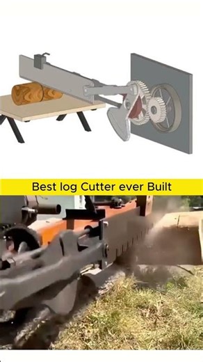 How Log Cutter Mechanism Works: High-Torque Reciprocating Power 🤯🔥 #shorts