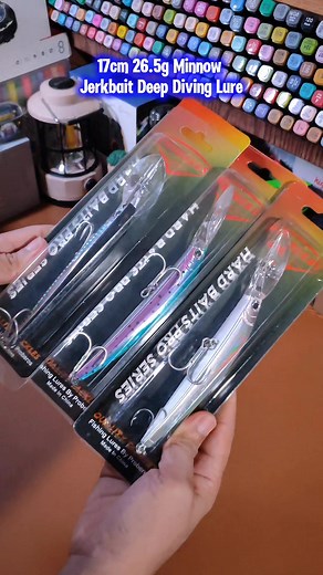 17cm 26.5g Minnow Jerkbait Deep Diving Lure Saltwater Hard Fishing Lures, Fishing Trolling Lures Affordable and Highly Recommended 💙✅