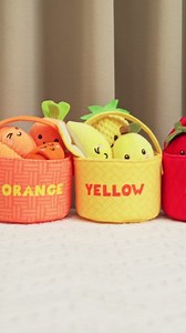 Baby Sensory Toys, Montessori Learning Basket with Soft Sorting Play Food, Crinkle & Rattle Toys for 6-12 Months Infants, Fine Motor Skills Gift for 1 Year Old Boys Girls Sorting & Stacking Toys