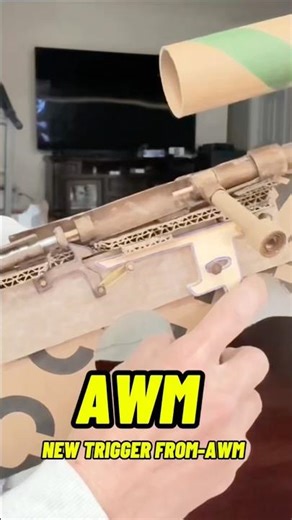 NEW TRIGGER FROM - AWM 🔥 #cardboardgun #tutorial #cardboard #diy #fyp #shorts #awmgun #triggers
