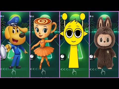 Cappuccino Tiles Hop – Sheriff Labrador, Labubu & Sprunki Funny Gameplay!
