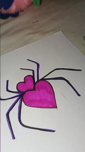 💖 Easy Heart Spider Drawing Tutorial | Cute & Creative Art in Just Seconds! 🕷️❤️