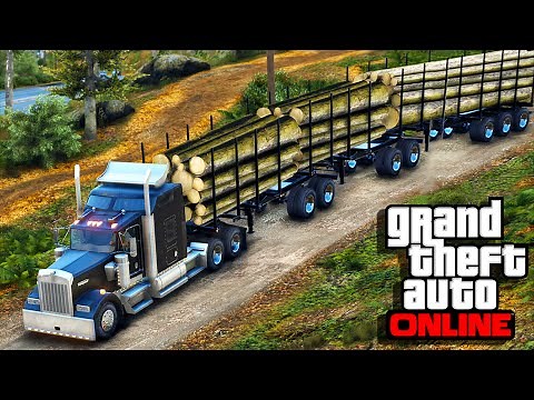 American Truck Simulator Multiplayer Mod in GTA 5 - Multi Log Trailer Heavy Haul!