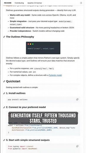 Outlines: Enforce Structured LLM Output with Regex & JSON Constraints (Open-Source)