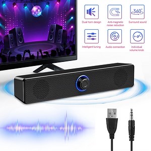 Computer Speaker Wired 3.5 mm USB Sound Bar Speaker Stereo Bass Soundbar for PC Tablet Laptop Gaming
