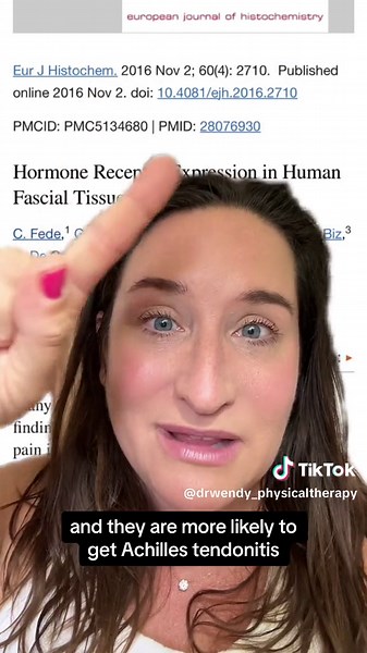 #greenscreen In this article from the European Journal of histochemistry in 2016 titled “Hormone Receptor Expression in Human Fascial Tissue” it was full of info. They state that it is possible for stimuli (irritating things) to sensitization of fascial nociceptors (pain receptors) could come from hormonal factors such as estrogen and relaxin. These two hormones are in the extracellular matrix (ECM) and are important to collagen remodeling. This contribute to functions and dysfunctions of myofas