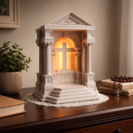 Roman Catholic Tabletop Church With Backlit Cross – USB Powered - Etsy