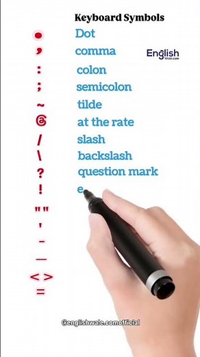 Keyboard symbols in English. English practice exercise. #englishpractice #english #learnenglish
